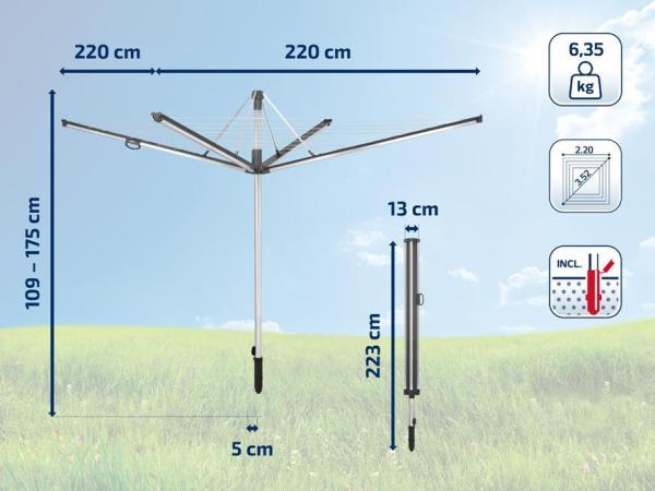 Sušiak na prádlo LEIFHEIT 85277 Linomatic 600 Plus, na bielizeň, záhradný, vonkajší