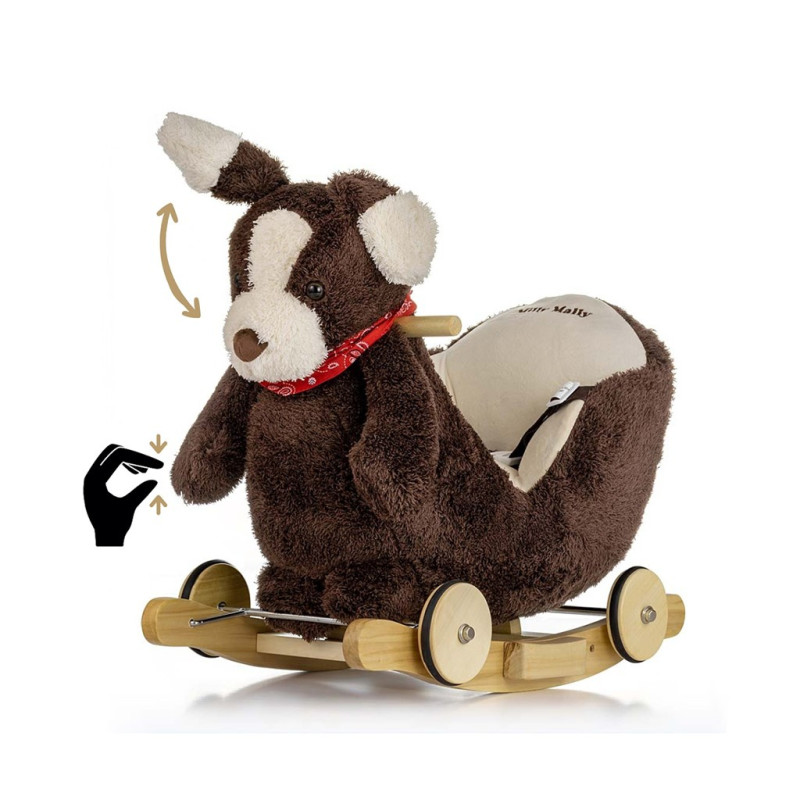Hojdací psík s melódiou a kolieskami Milly Mally Polly Plus Brown Dog 3