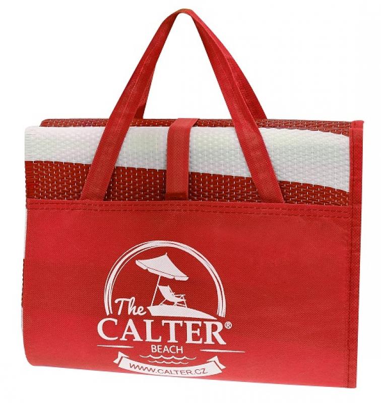 Plážová podložka Calter - taška, plastová, červená
