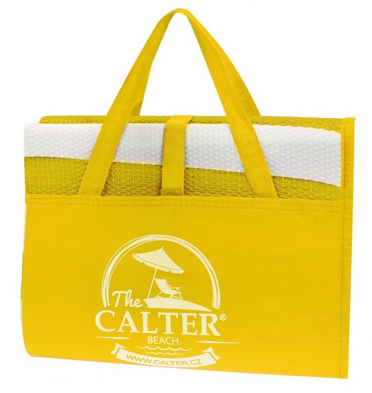 Plážová podložka Calter - taška, plastová, žltá