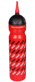 Športová fľaša logo R & B s hubicou, 1000 ml červená