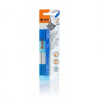 ZENITH OOPS! Gumovateľné pero 0,6mm, modré, dve gumy, blister, 201319002