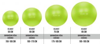 Gymnastická lopta LIFEFIT ANTI-BURST 75 cm, zelená