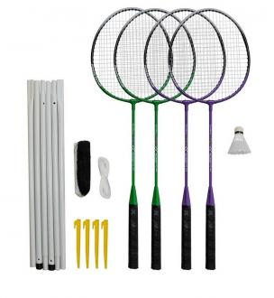 Badmintonový set 4x raketa, 1x loptička, sieť, vak