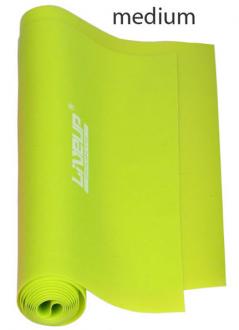 Liveup aerobic guma posilovacia guma, 120x15cm x 0,4mm - medium zelená