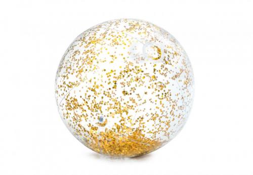Nafukovacia plážová lopta INTEX 58070 Glitter Transp. 71 cm zlatá